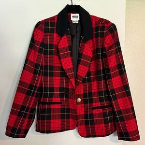 Red plaid blazer